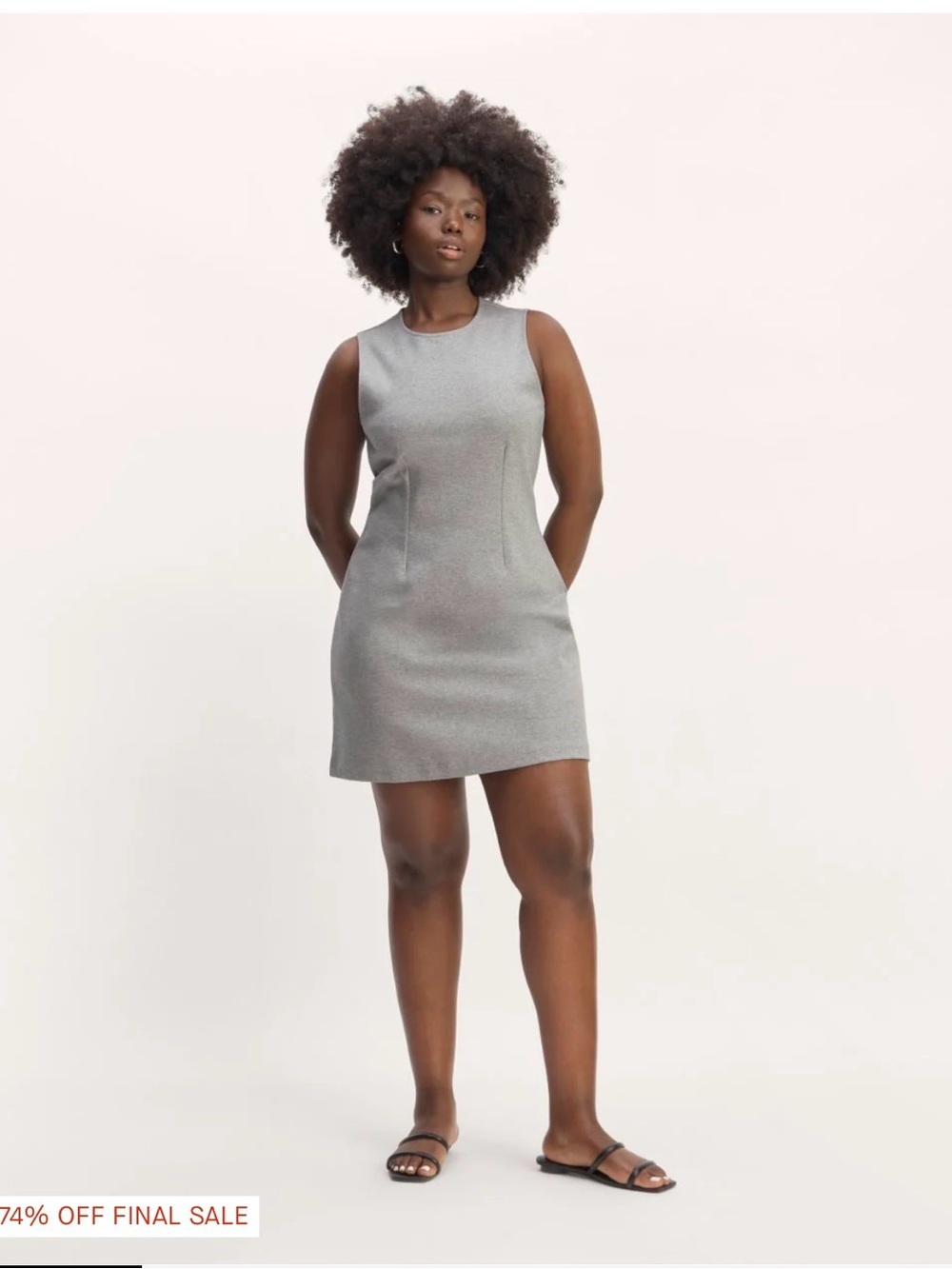 Everlane Dream 90s Gray Sleeveless Mini Shift Dress